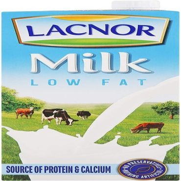 Lacnor Uht Milk Low Fat 1L, 12 Pieces Per Carton